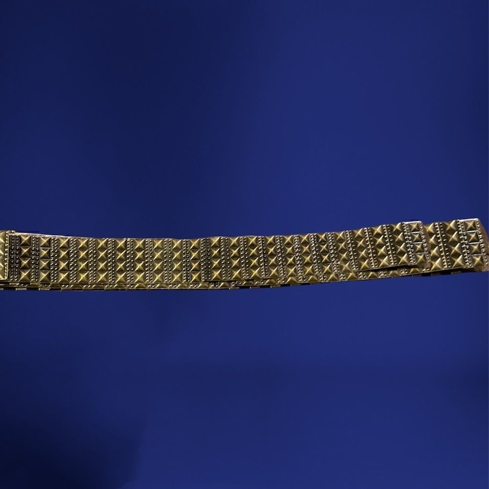 Metallic Antiqued Brass Colored Dragonscale Steampunk Elastic Clip On Iron Belt